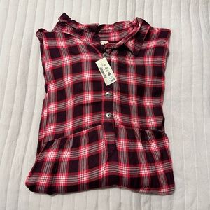 Flannel peplum top
